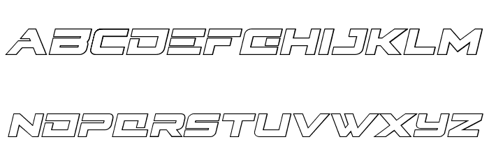 Cyberdyne Outline Italic Font LOWERCASE