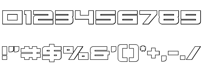 Cyberdyne Outline Font OTHER CHARS