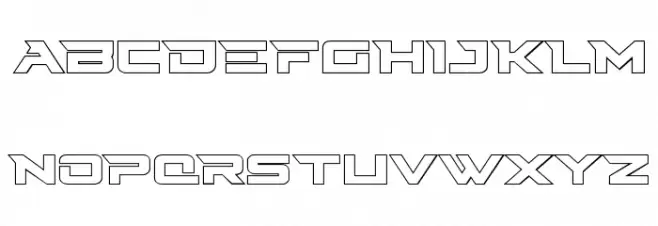 Cyberdyne Outline Fonte MAIÚSCULAS