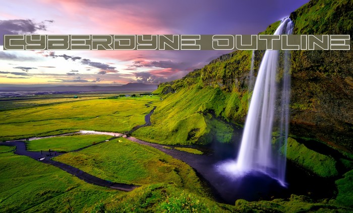 Cyberdyne Outline Font examples