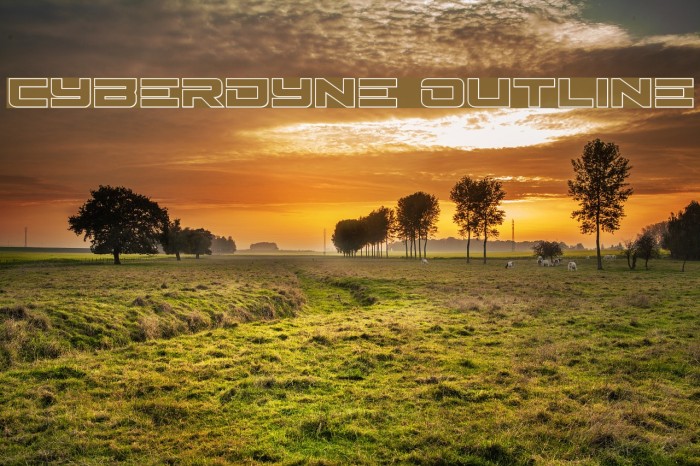 Cyberdyne Outline Font examples