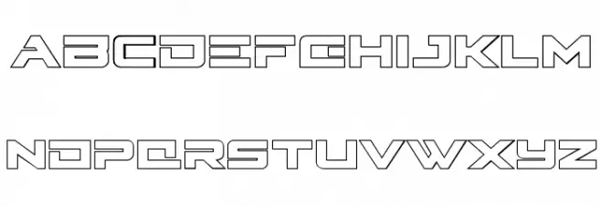 Cyberdyne Outline Caratteri MINUSCOLO