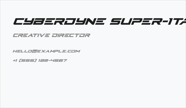 Cyberdyne Super-Italic Business Card