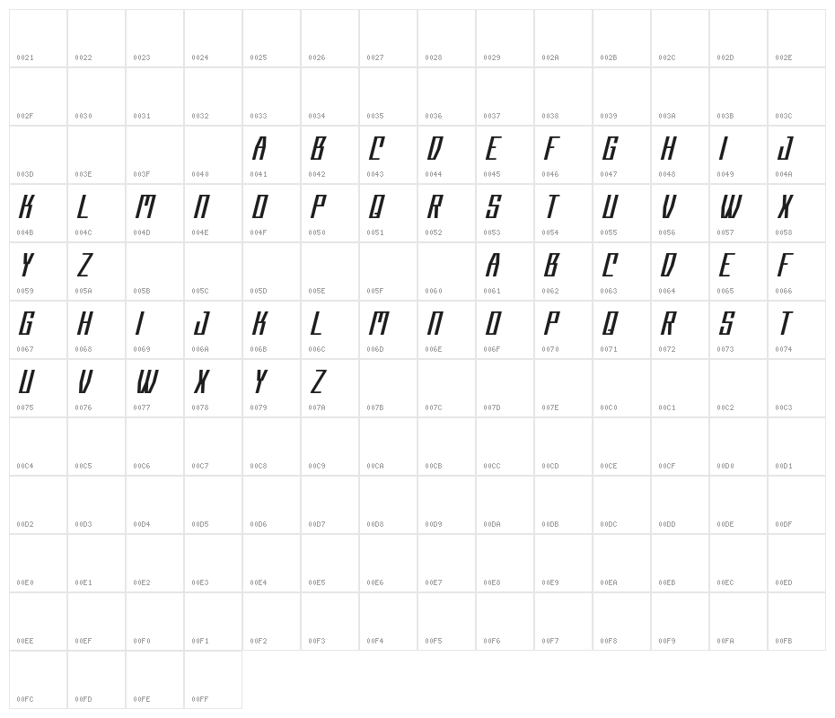 CyberflashFREE Character Map