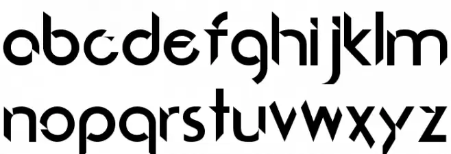 Cyberfunk Schriftart Kleinbuchstaben