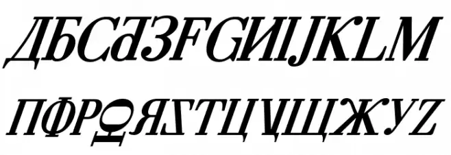 Cyberia Bold Italic Caratteri MAIUSCOLE