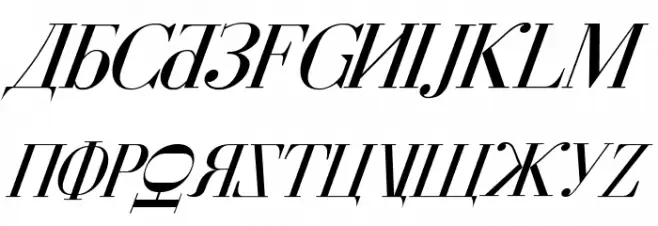 Cyberia Italic फ़ॉन्ट अपरकेस
