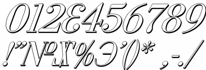 Cyberia Shadow Italic Font OTHER CHARS