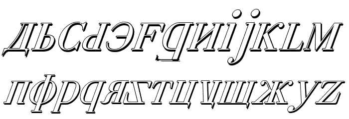 Cyberia Shadow Italic Font LOWERCASE
