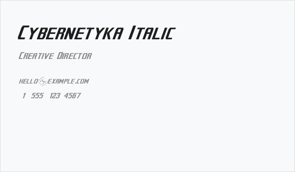 Cybernetyka Italic Business Card
