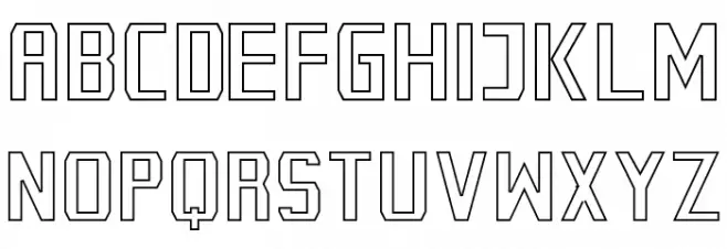 Cybernetyka Outline Шрифта ВЕРХНИЙ