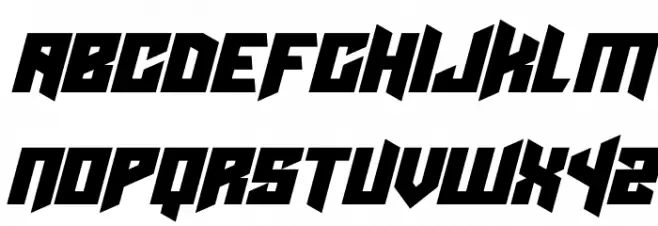 Cyberpunks Italic Schriftart Groß