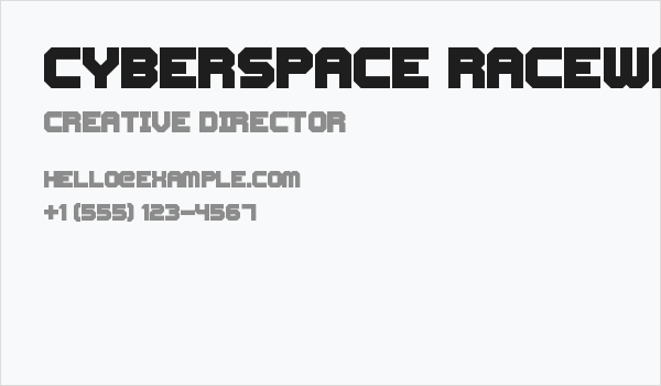 Cyberspace Raceway Back Business Card