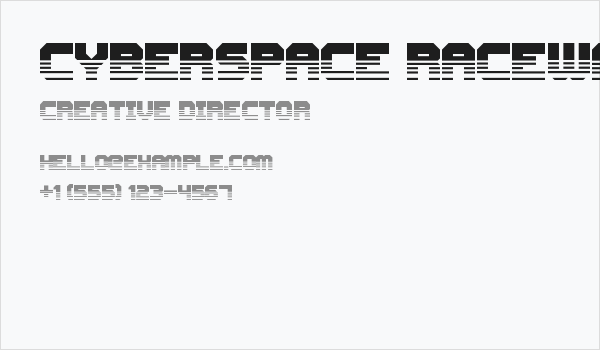 Cyberspace Raceway Front Business Card
