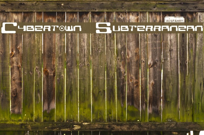Cybertown Subterranean Font examples