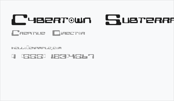 Cybertown Subterranean Business Card