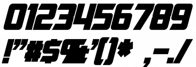 Cybertron Condensed Bold Italic Font OTHER CHARS
