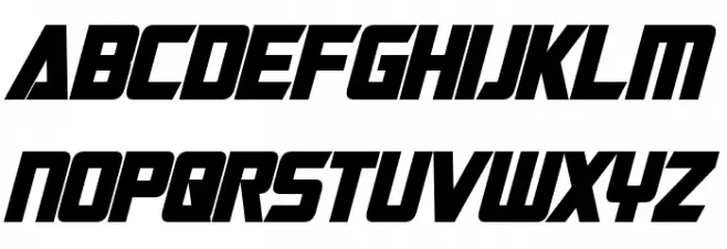 Cybertron Condensed Bold Italic Schriftart Groß