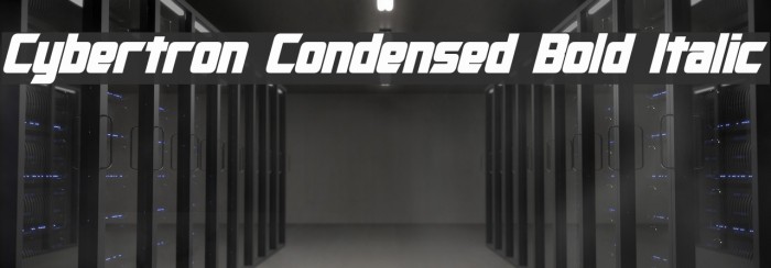 Cybertron Condensed Bold Italic Font examples