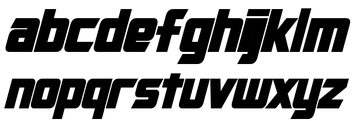Cybertron Condensed Bold Italic Font LOWERCASE