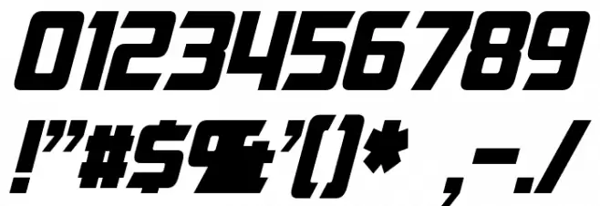 Cybertron Condensed Italic Font OTHER CHARS