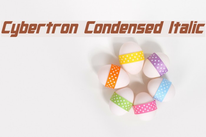 Cybertron Condensed Italic Font examples