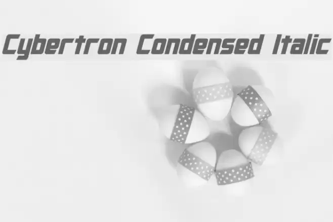Cybertron Condensed Italic Font examples
