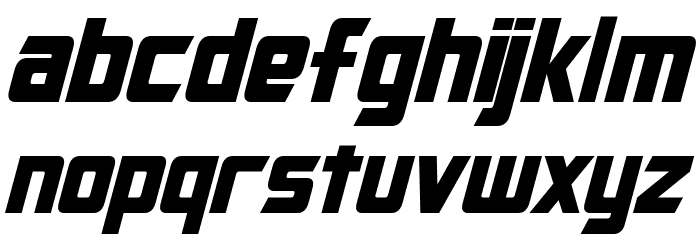 Cybertron Condensed Italic Font LOWERCASE
