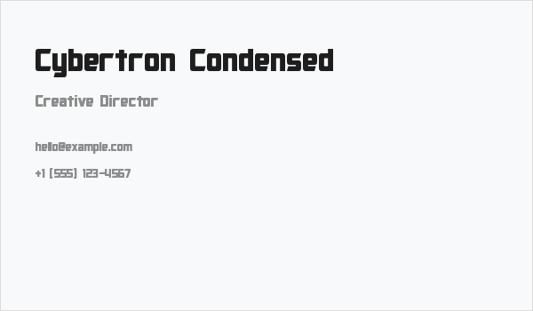 Cybertron Condensed Business Card