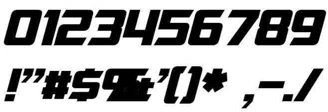 Cybertron Italic Font OTHER CHARS
