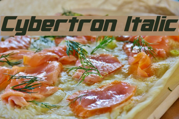 Cybertron Italic Font examples