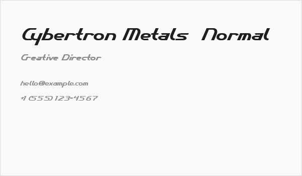 Cybertron Metals  Normal Business Card