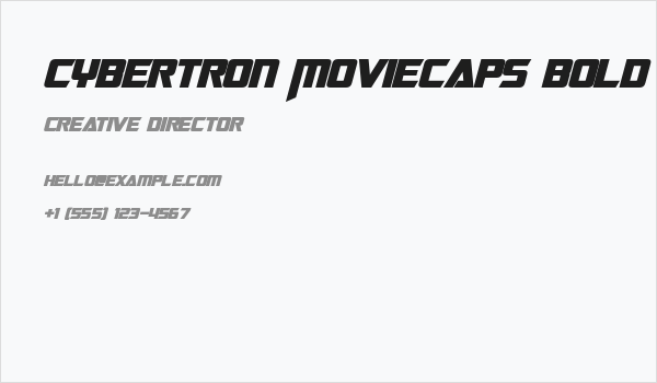 Cybertron Moviecaps Bold Italic Business Card