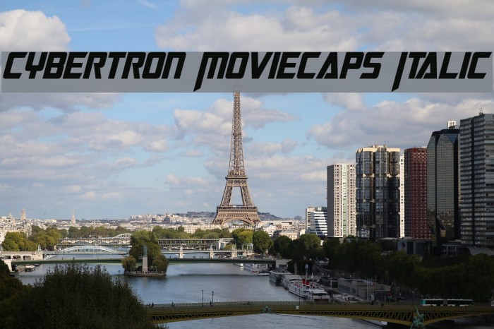 Cybertron Moviecaps Italic Шрифта examples