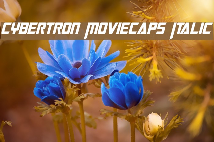 Cybertron Moviecaps Italic Шрифта examples