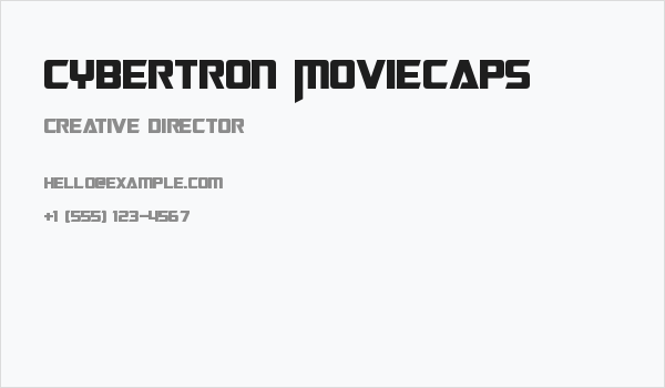Cybertron Moviecaps Business Card