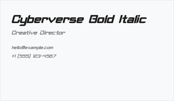 Cyberverse Bold Italic Business Card