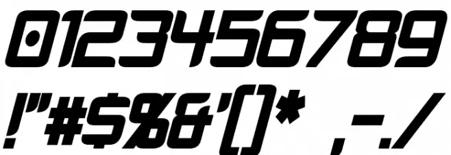 Cyberverse Condensed Bold Italic Font OTHER CHARS