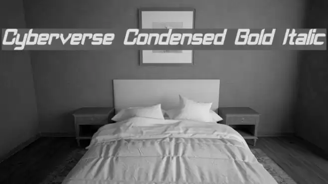 Cyberverse Condensed Bold Italic Font examples