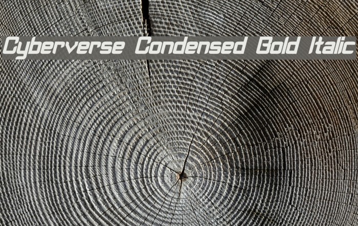 Cyberverse Condensed Bold Italic Font examples