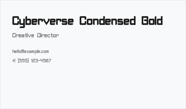Cyberverse Condensed Bold Business Card