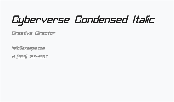 Cyberverse Condensed Italic Business Card