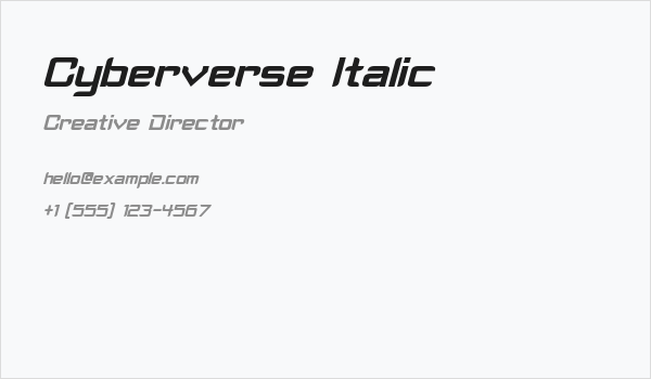 Cyberverse Italic Business Card