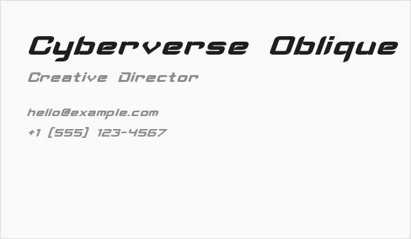 Cyberverse Oblique Business Card
