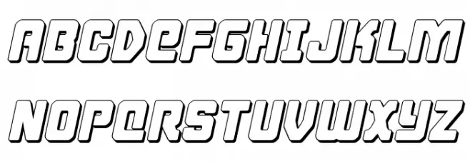 Cyborg Rooster 3D Italic फ़ॉन्ट अपरकेस