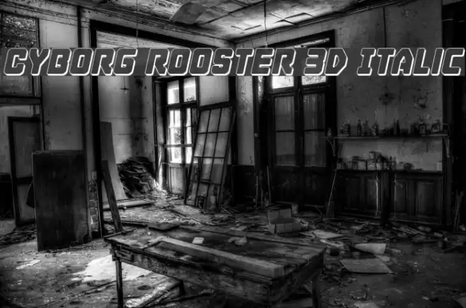 Cyborg Rooster 3D Italic Font examples