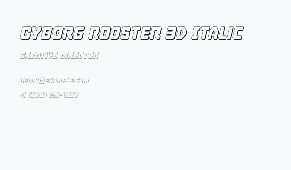 Cyborg Rooster 3D Italic Business Card