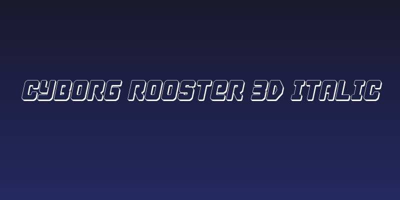 Cyborg Rooster 3D Italic Social Header