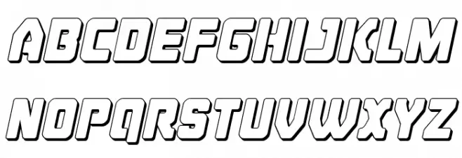 Cyborg Rooster 3D Italic फ़ॉन्ट लोअरकेस