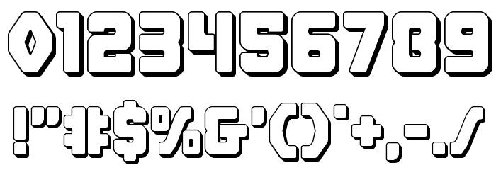 Cyborg Rooster 3D Font Alte caractere